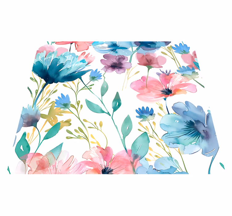 Floral vinyl rug wildflowers of summer - TenStickers