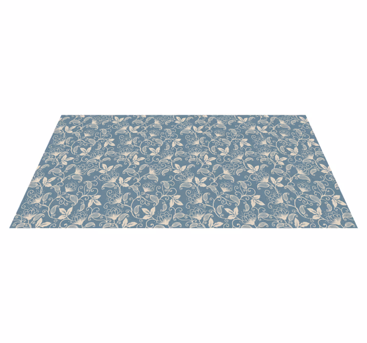 Floral vinyl rug with flower design pattern - TenStickers