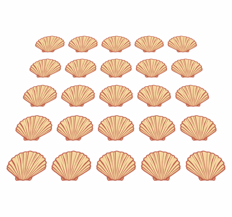Floral vinyl rug with seashell design - TenStickers