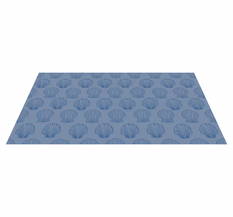 Floral vinyl rug with shell pattern design - TenStickers