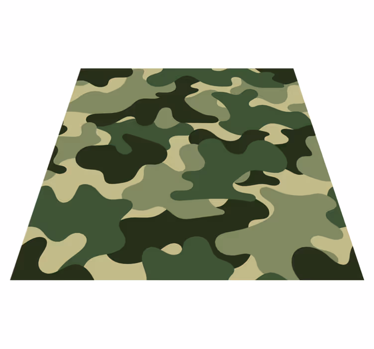 Floral vinyl rug with camouflage pattern print - TenStickers