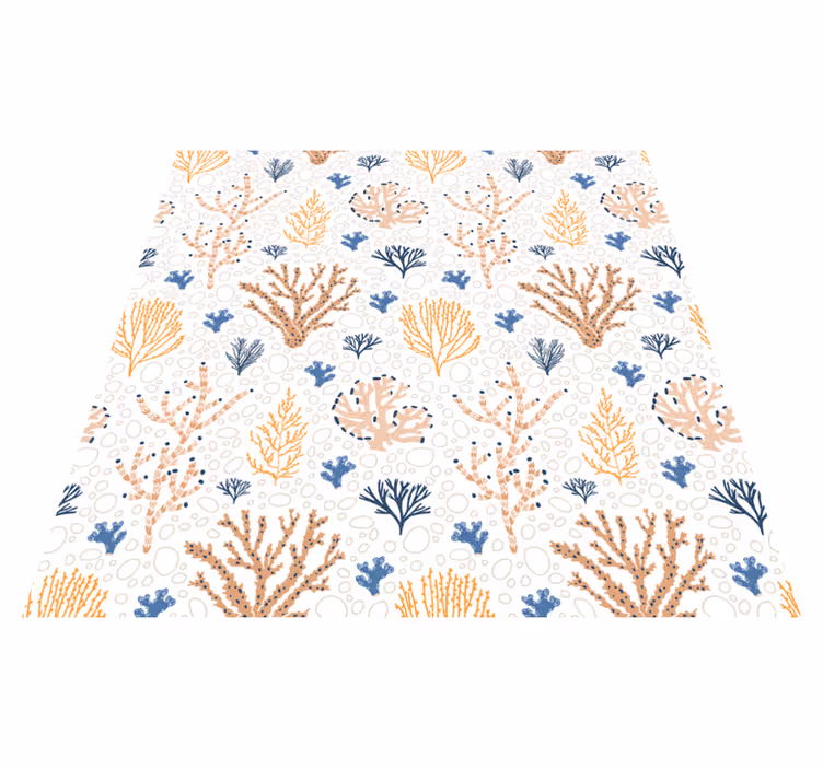 Floral vinyl rug with chic coral design - TenStickers