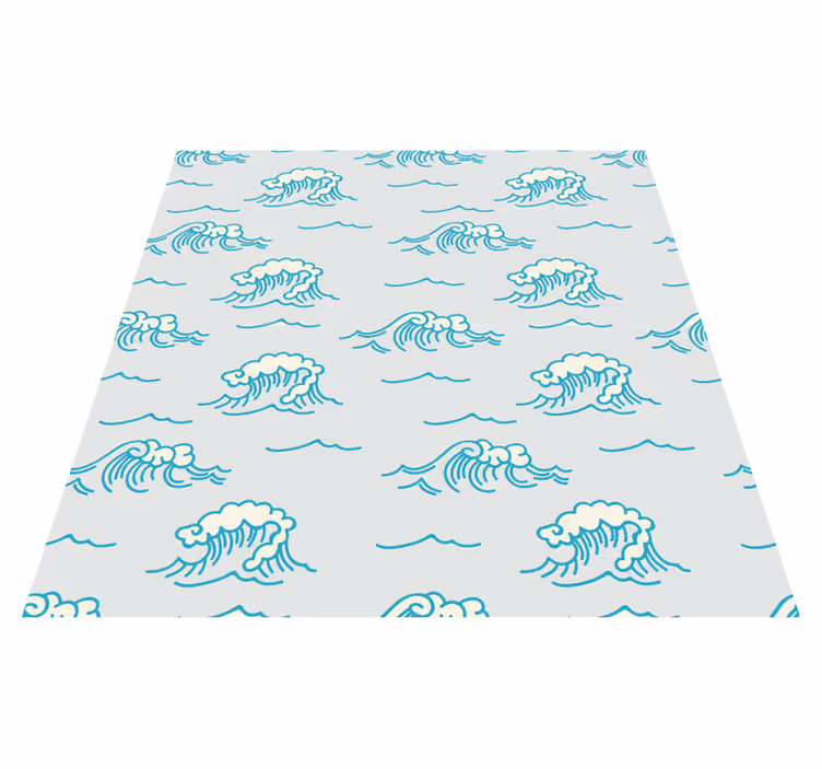 Floral vinyl rug waves pattern design - TenStickers