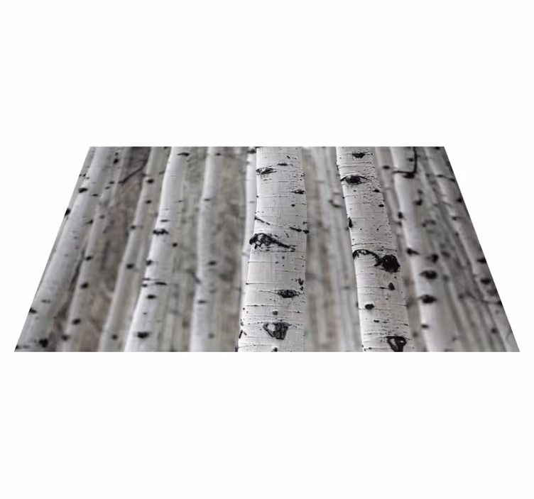 Floral vinyl rug birch forest scene - TenStickers