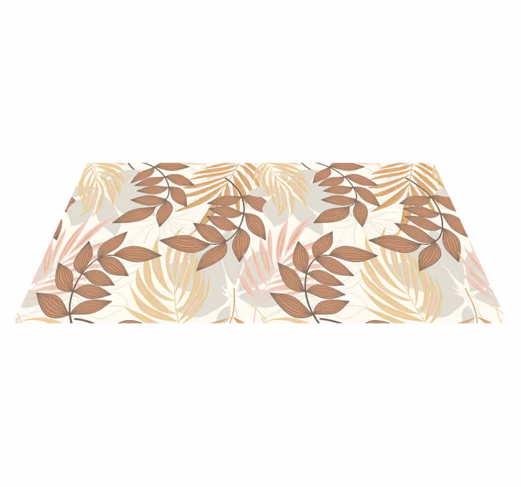 Floral vinyl rug with elegant leaf design - TenStickers