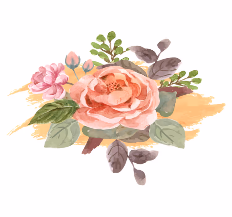 Flower rug blush bloom arrangement - TenStickers
