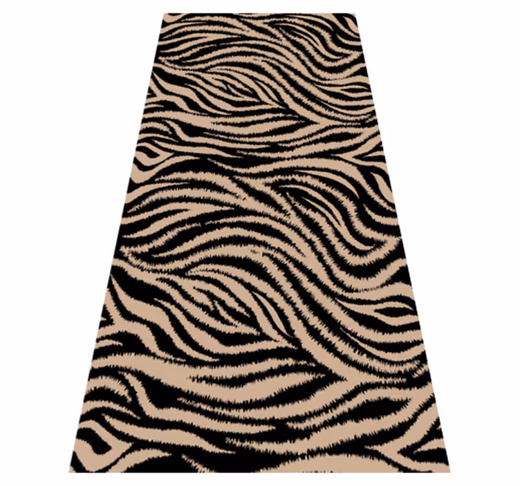 Animal print vinyl rug with zebra striped design - TenStickers