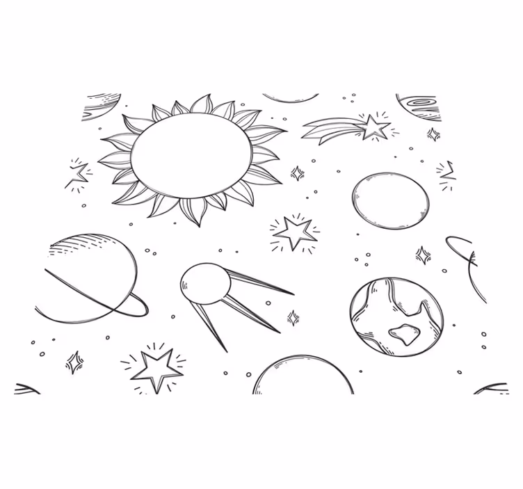 Star vinyl rug for kids' outer space playtime - TenStickers