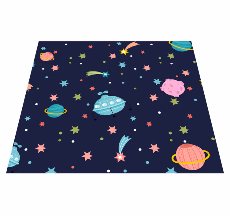 Star vinyl rug in celestial space design - TenStickers