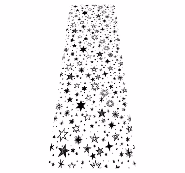 Star vinyl rug in black star pattern on white background - TenStickers