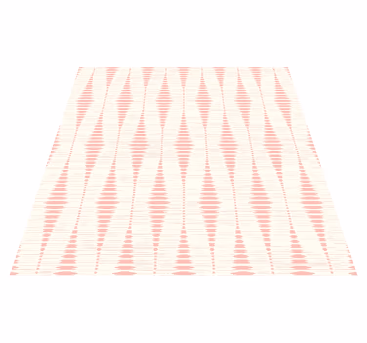 Geometric vinyl rug in pastel pink ikat pattern - TenStickers