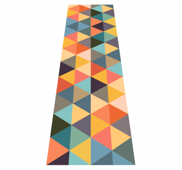 Geometric vinyl rug with vibrant geometric patterns - TenStickers