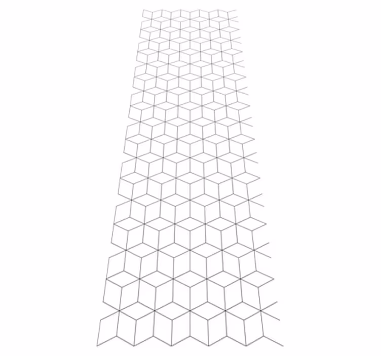 Geometric vinyl rug with cubes pattern - TenStickers