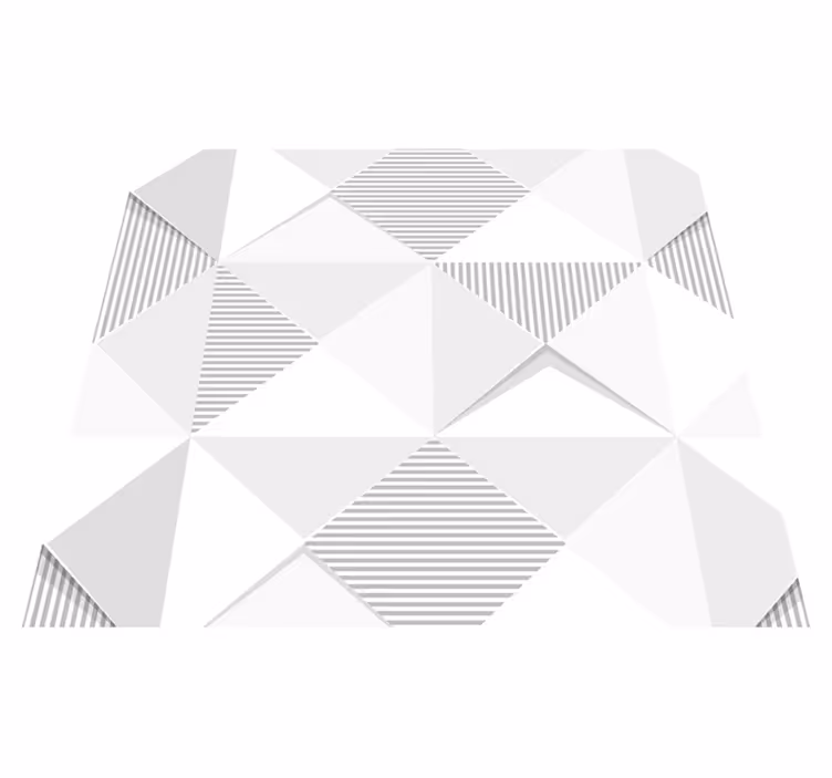 Geometric vinyl rug with 3d white squares - TenStickers