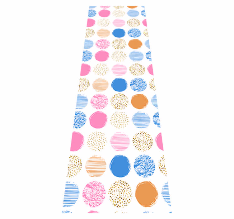 Geometric vinyl rug with colorful dot pattern - TenStickers