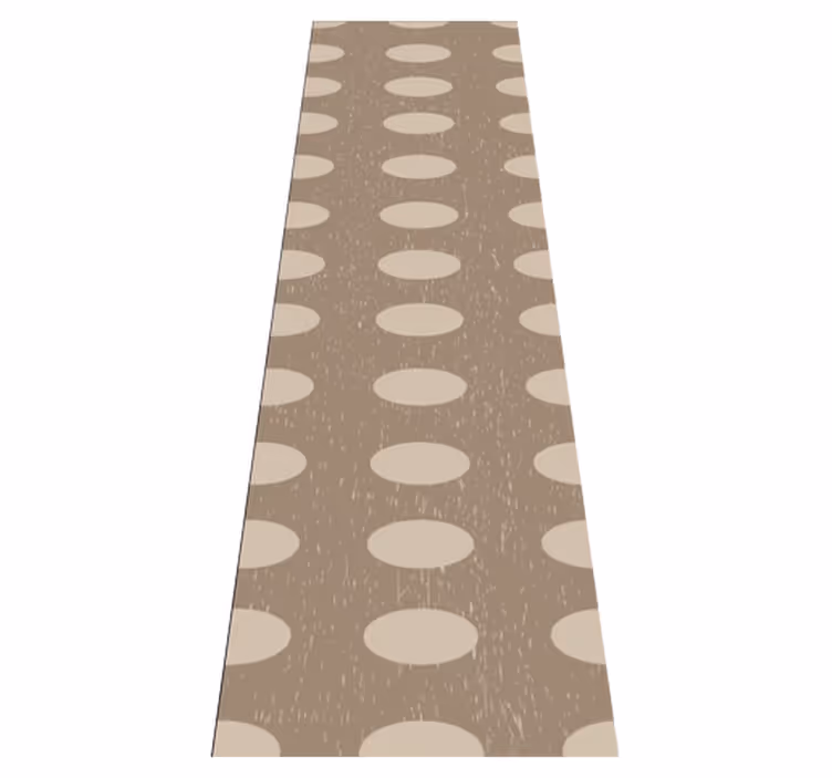 Geometric vinyl rug in brown circle pattern - TenStickers