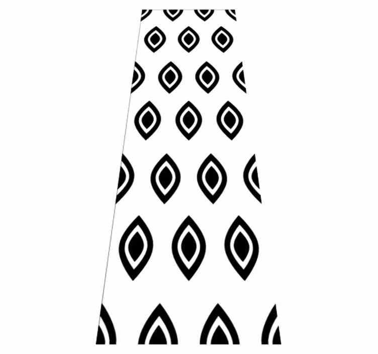 Geometric vinyl rug in black and white shapes - TenStickers