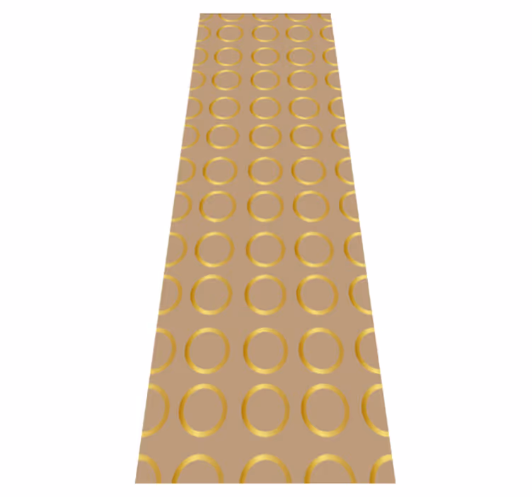 Geometric vinyl rug golden circle pattern - TenStickers