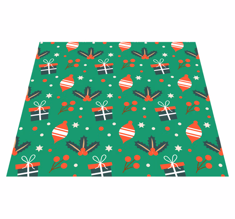 Christmas vinyl rug christmast candy design green - TenStickers