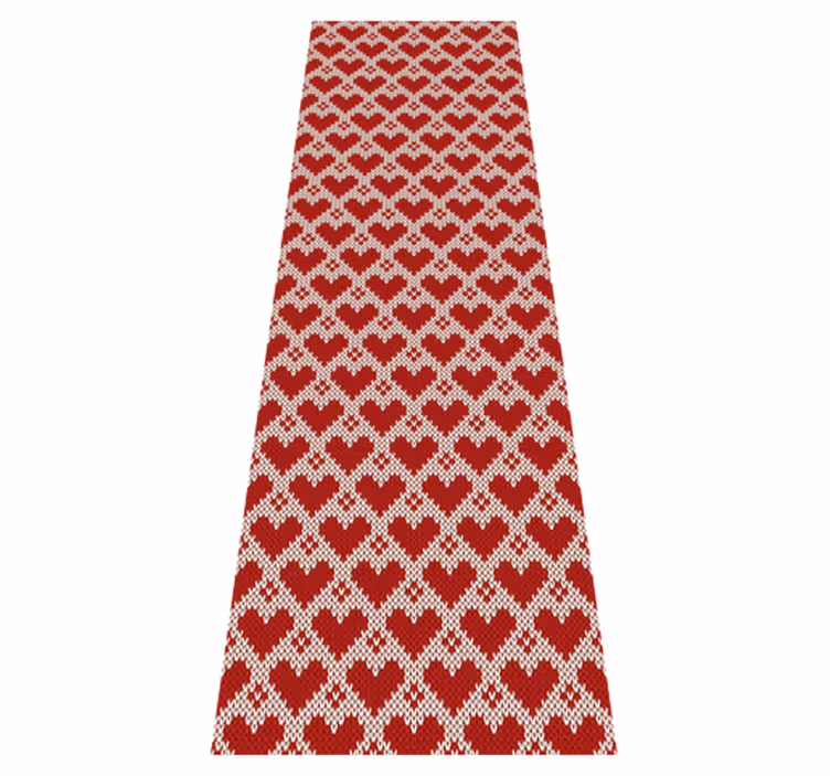 Christmas vinyl rug with knitted hearts pattern - TenStickers