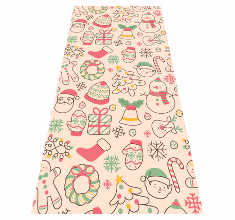 Christmas vinyl rug with christmas lights design - TenStickers