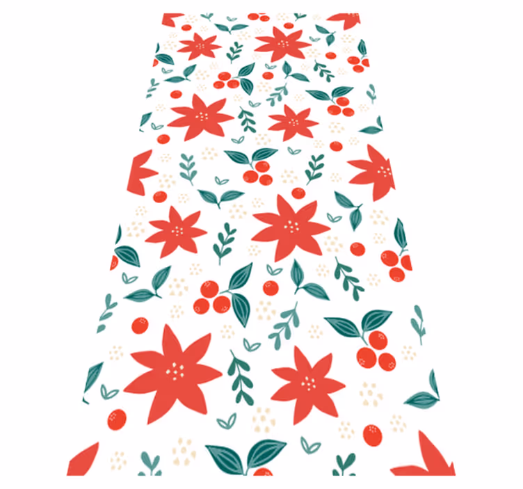 Christmas vinyl rug with festive floral design - TenStickers