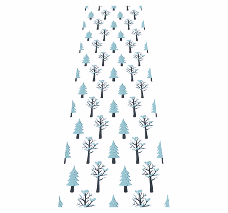 Christmas vinyl rug with tree in the snow design - TenStickers
