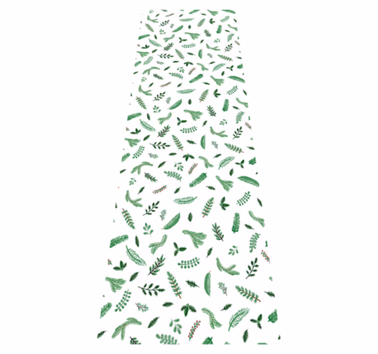Christmas vinyl rug with leaf pattern decorations - TenStickers