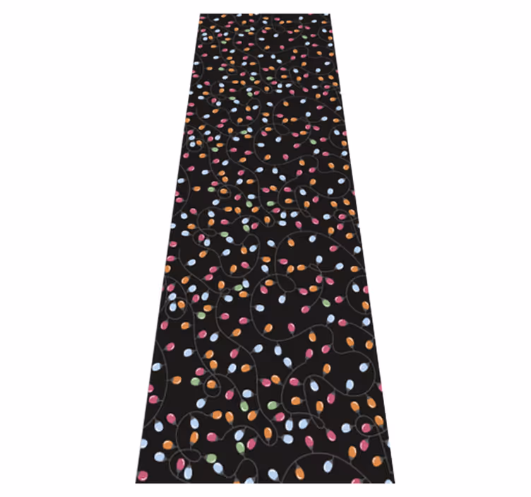 Christmas vinyl rug happy lights festive decor - TenStickers
