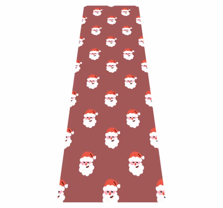 Christmas vinyl rug with santa claus red pattern - TenStickers
