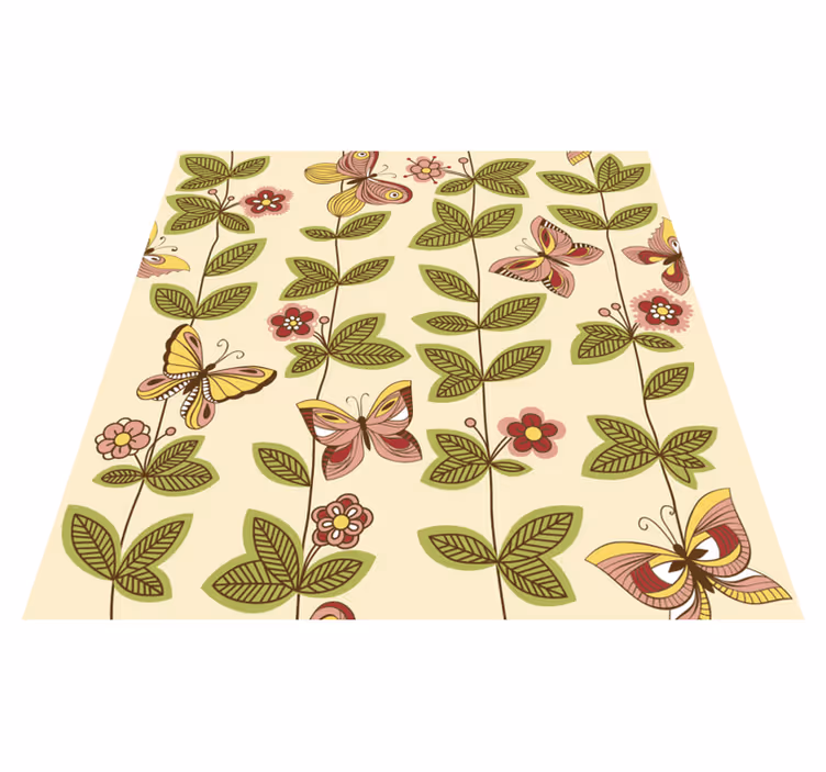 Bedroom vinyl rug butterflies design - TenStickers