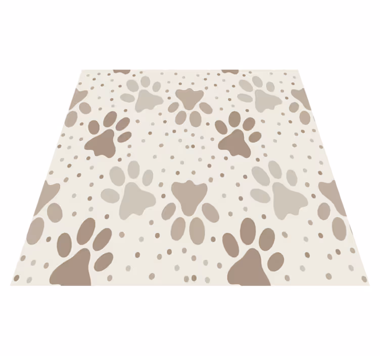 Bedroom vinyl rug with dog's paw print design - TenStickers