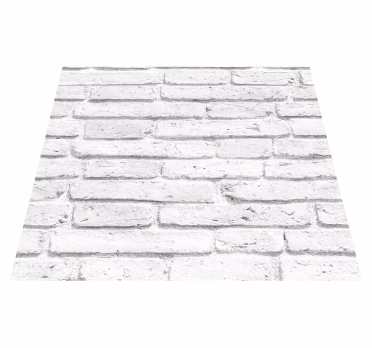 Bedroom vinyl rug white brick design - TenStickers
