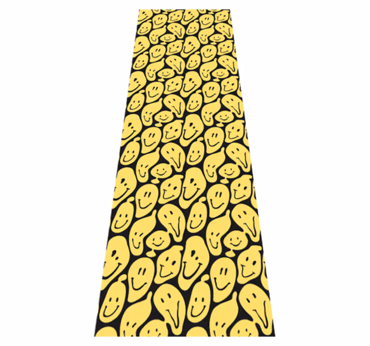 Bedroom vinyl rug with graffiti smiley faces - TenStickers