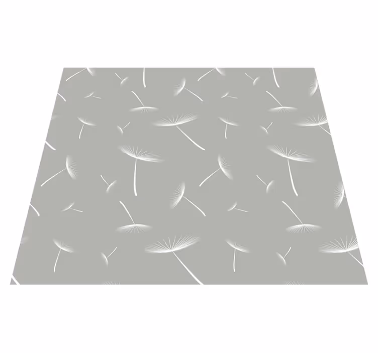 Grey flowery lighter bedroom vinyl rug - TenStickers