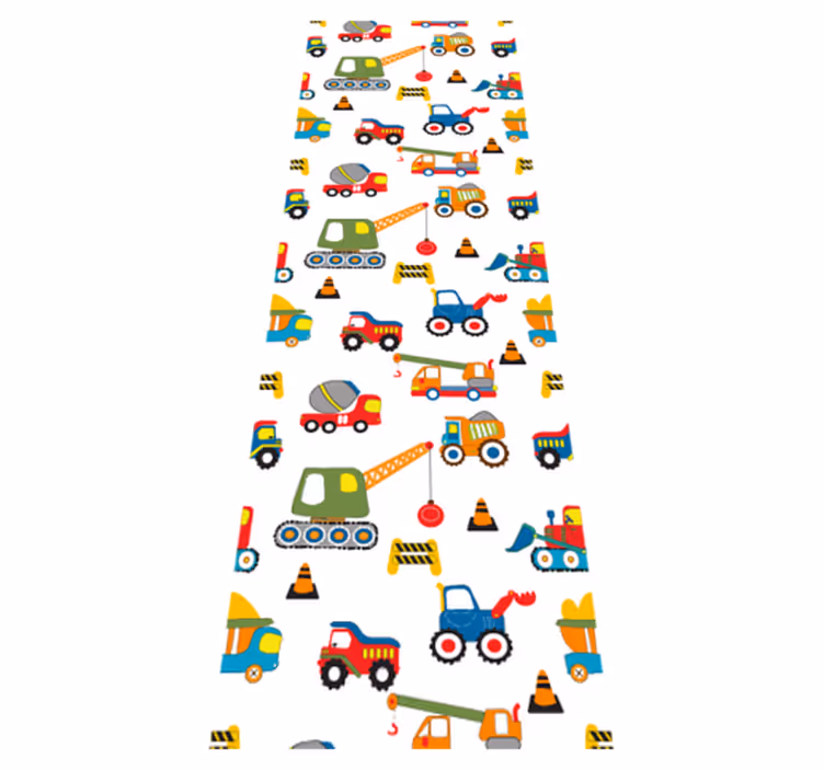 Bedroom vinyl rug with cute digger design - TenStickers