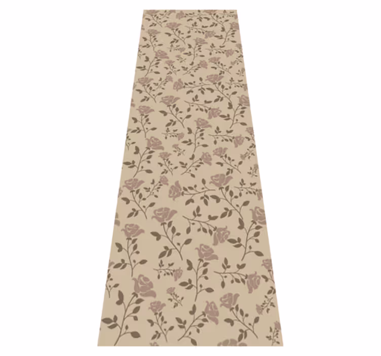 Bedroom vinyl rug in brown vintage rose pattern - TenStickers