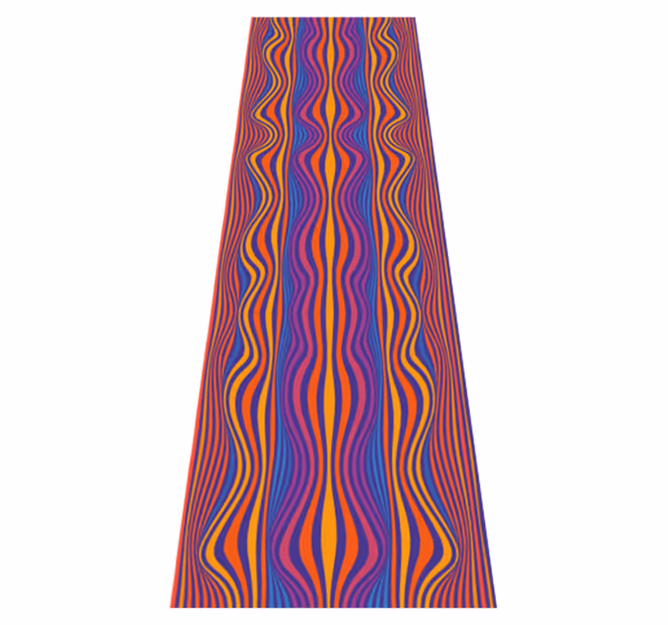 Bedroom vinyl rug with psychedelic wavy patterns - TenStickers