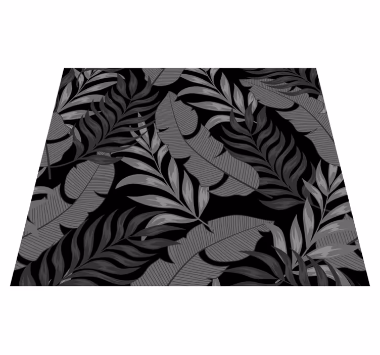 Bedroom vinyl rug in dark jungle leaves - TenStickers