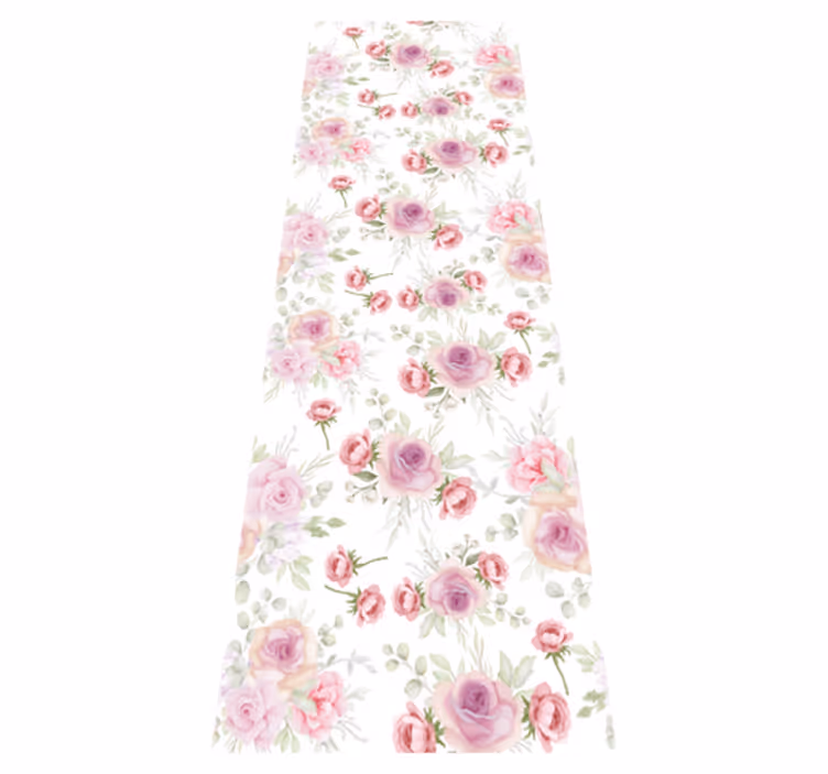 Pink and wild pattern bedroom vinyl rug - TenStickers