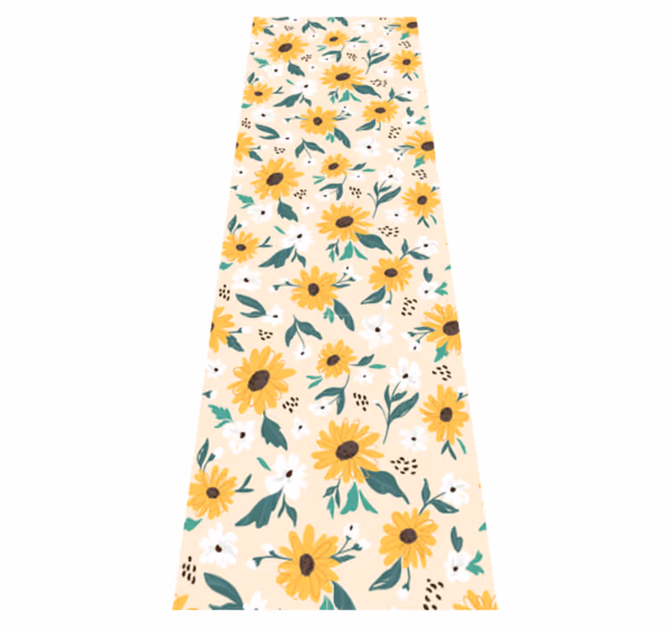 Bedroom vinyl rug in sunflower beige background - TenStickers
