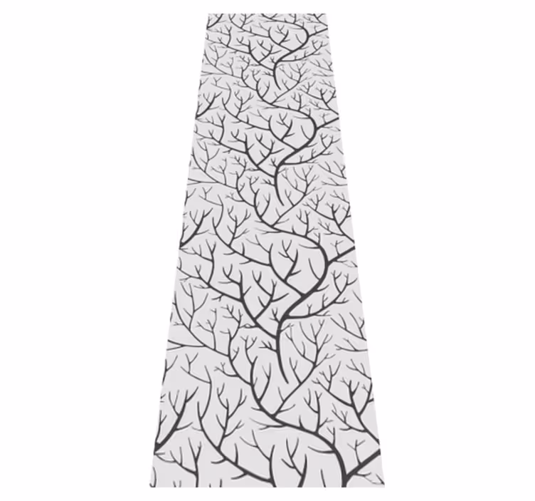 Bedroom vinyl rug with thin gray branches and birds - TenStickers