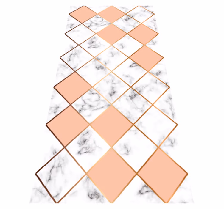 Bedroom vinyl rug with pink geometric marble pattern - TenStickers