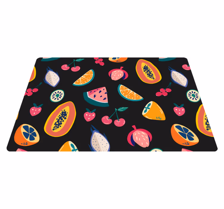 Nature vinyl rug with multicolored fruits design - TenStickers
