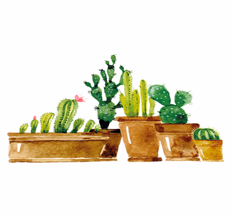 Floral vinyl rug for your homemade cactus garden - TenStickers