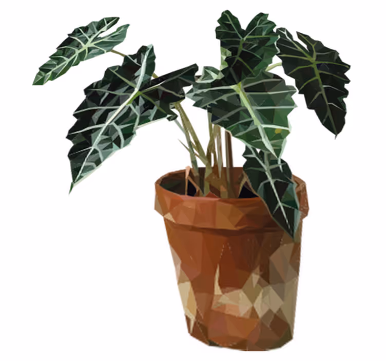 Floral vinyl rug with geometric plant pot design - TenStickers