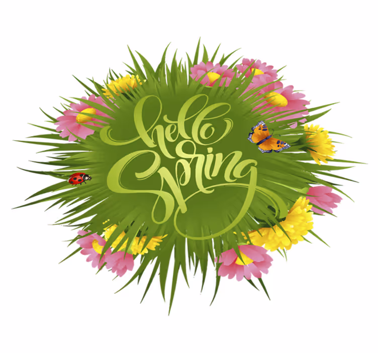Spring field flower floral vinyl rug - TenStickers