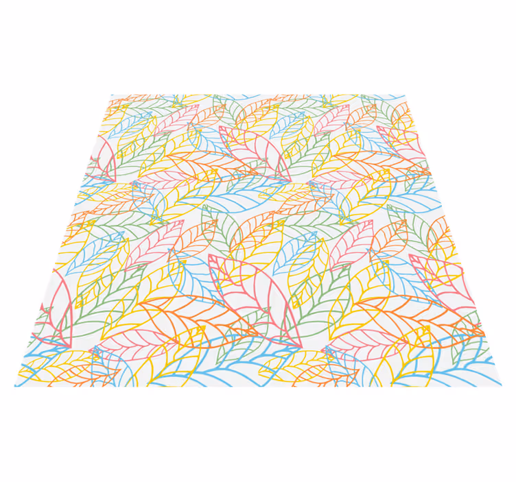 Floral vinyl rug with adorable bright leaf design - TenStickers