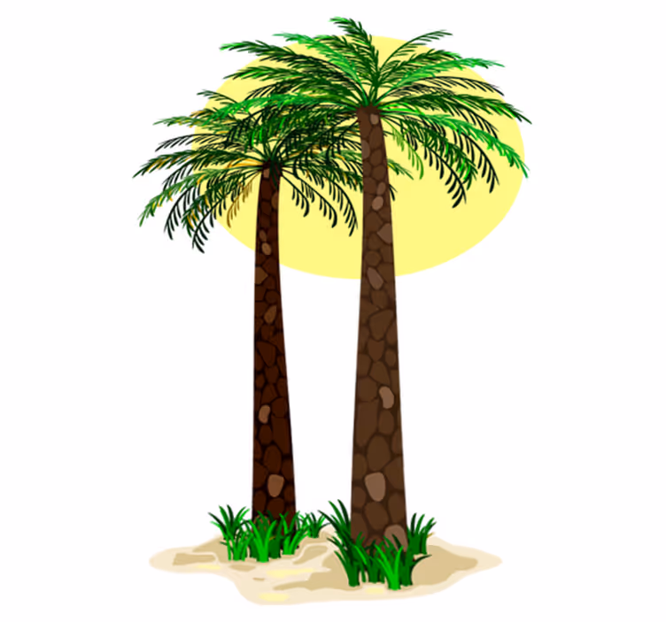 Floral vinyl rug tropical palm trees design - TenStickers