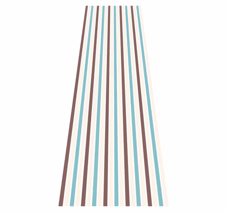 Bedroom vinyl rug in retro blue and white pattern - TenStickers